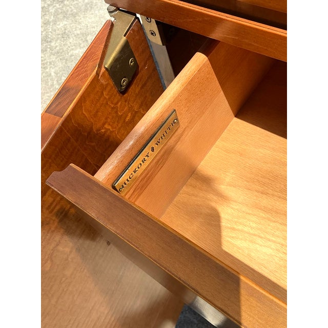 Vintage Hickory White Pediment Armoire For Sale - Image 9 of 12