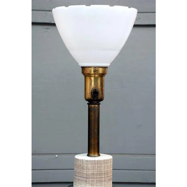 Impressive ceramic and gilt bronze lamp by Reglor of Calif. Signed.