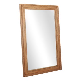 Large Vintage Carved Pine Mirror For Sale