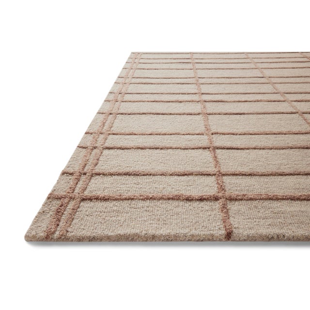Contemporary Chris Loves Julia x Loloi Bradley Rose / Blush 18" x 18" Sample Rug For Sale - Image 3 of 6