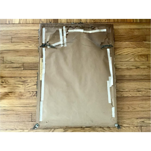 Gold Vintage Rococò Style Gilt Wood Rectangular Wall Mirror For Sale - Image 8 of 9
