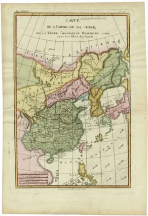 Antique Map of the Empire of China attributed to Bonne, 1780s
