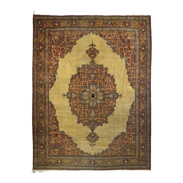 Late 18th Century Antique Haji Jalili Tabriz Rug 8'9'' x 12'0'' For Sale