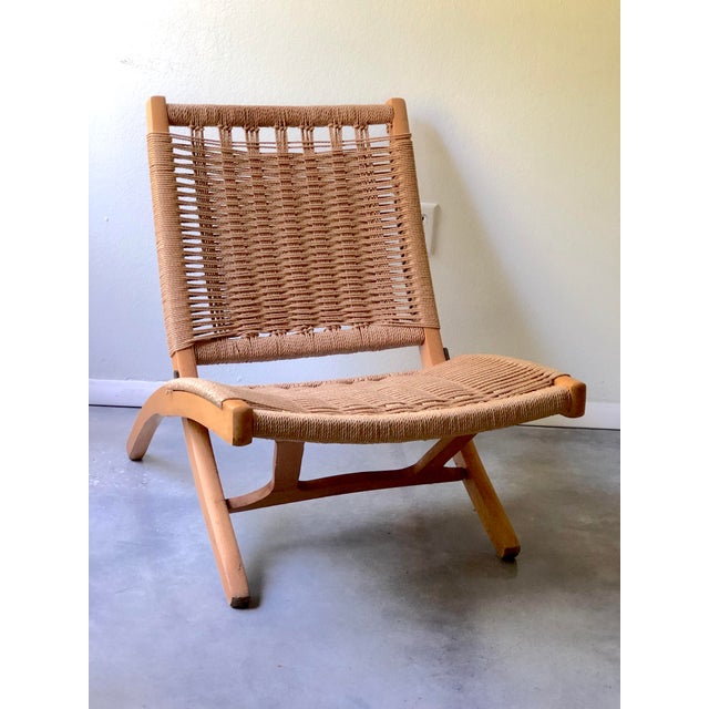 MidCentury Wegner or Wels Style Danish Folding Rope Chair Chairish