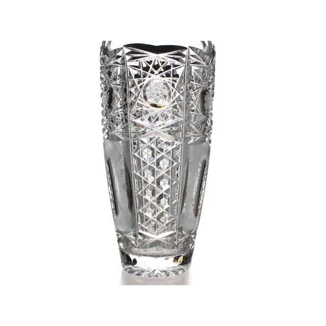 Victorian Late 20th Century Bohemian Queen Lace Crystal Cut Bud Vase For Sale - Image 3 of 7