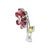 Contemporary 18K White Gold 1/3 Cttw Diamond, Pink Tourmaline, and Green Peridot Flower and Leaf Tulip Brooch Pin (H-I Color, VS2-SI1) For Sale - Image 3 of 5