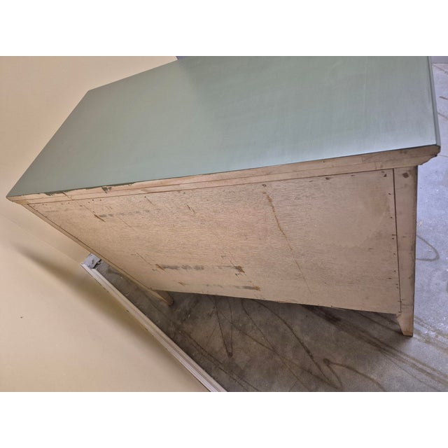 Wood Timeless Vintage Sage Three-Drawer Dresser With Warm Gold Hardware For Sale - Image 7 of 11