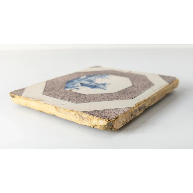 18th Century English Bristol or Dutch Delf Manganese Decorative Tile For Sale In New York - Image 6 of 8