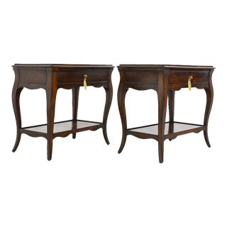 Vintage French Provincial Louis Mahogany Nightstand by Bernhardt - a Pair For Sale