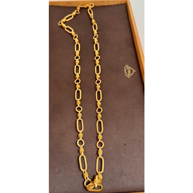 Contemporary Vintage 18Karat solid Yellow Gold 60 Gm, Link Chain, 9.8 mm Necklace, 30 " Long For Sale - Image 3 of 18