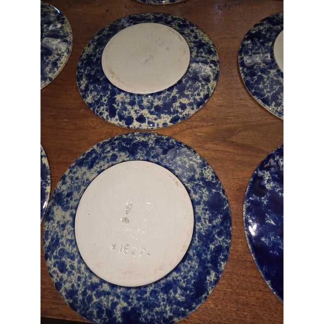 Vintage Collection of Bennington Blue Agate Cups and Saucers For Sale In San Antonio - Image 6 of 14