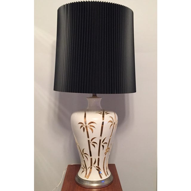 Hollywood Regency Late 20th Century Hollywood Palm Regency Faux Bamboo Lamp For Sale - Image 3 of 6