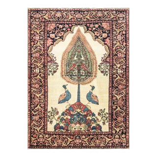 Antique Persian Feraghan Sarouk, Tree of Life Rug, 3'5" X 4'11" For Sale