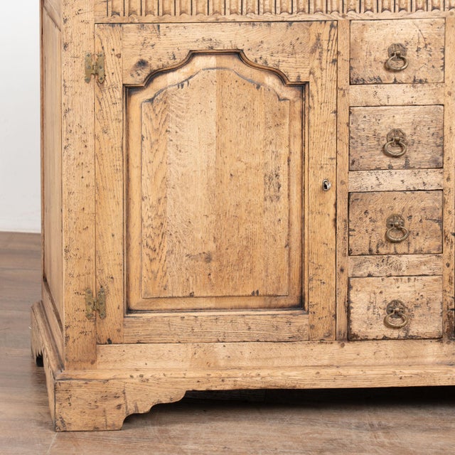 Brown 19th Century French Bleached Oak Sideboard Buffet With Eight Drawers For Sale - Image 8 of 14