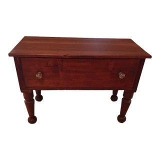 Antique Early 19th Century American Country Solid Cherry One-Drawer Work Table For Sale