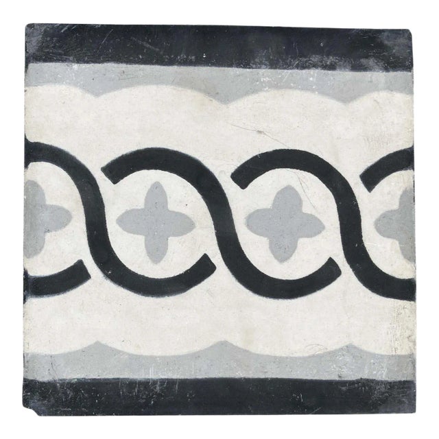 Moroccan Encaustic Cement Tile Sample with Modern Design For Sale