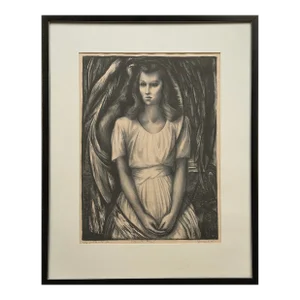 Benton Murdoch Spruance (American, 1904-1967) - ‘Ecclesiastes - Expressionist ‘Essay 2’ Figurative Study, Signed (1945, Framed)