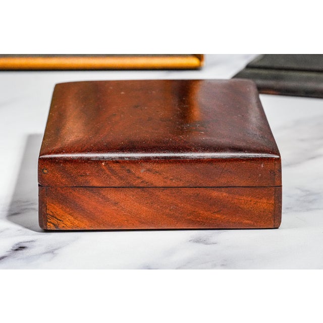 Wood Refined Mid Century Modern Solid Wood Dresser Jewelry Trinket Box Home Decor For Sale - Image 7 of 9