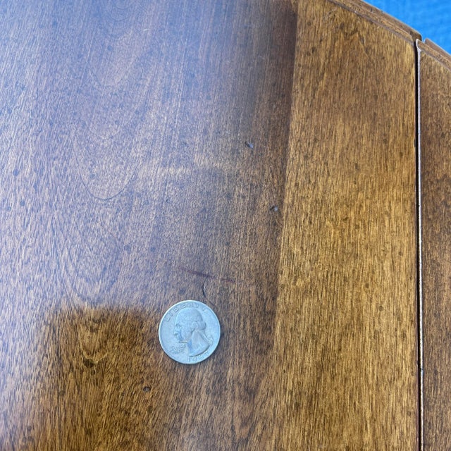 1980s Ethan Allen Country French Birch Drop Leaf Side Table With Drawer (26-8302 Fruitwood) For Sale - Image 10 of 12