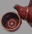 Vintage Asian Red Glazed Earthenware Tea Pot & 2 Cups For Sale - Image 4 of 12