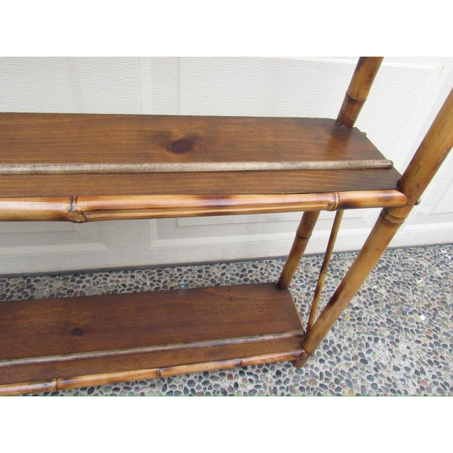 Antique English Bamboo Wall Shelf or Plate Rack For Sale - Image 14 of 17