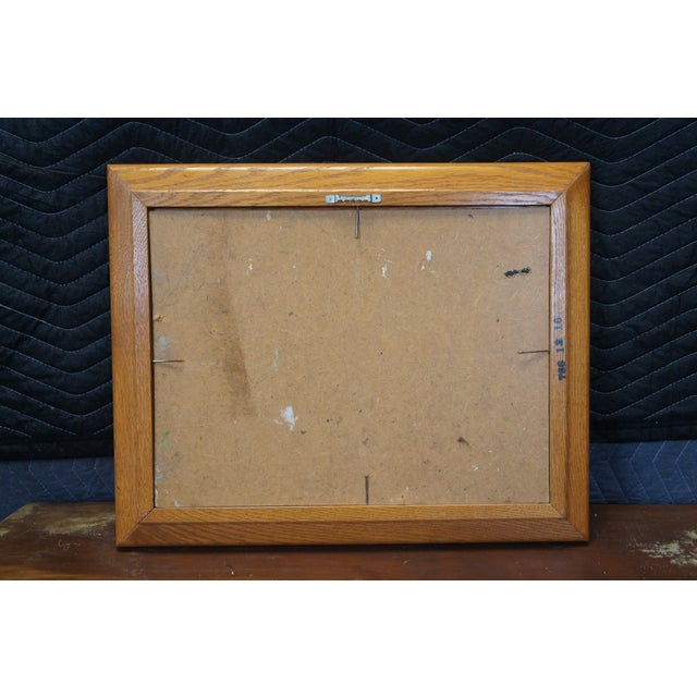 Vintage Eduard Enzmann Alpine Church Landscape Oil Painting on Board 20" For Sale - Image 10 of 10