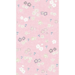 Sample - Large Scale, Flower Field Wallpaper by Paule Marrot in Pinks For Sale