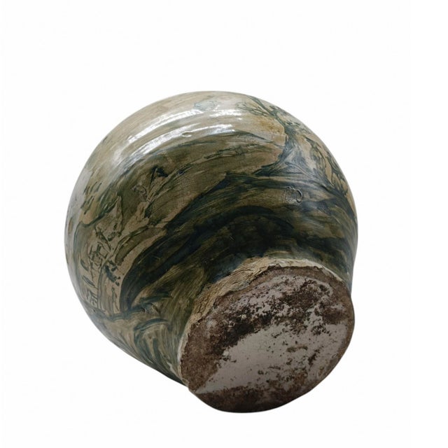Brown Hand-Painted Majolica Ceramic Bottle, 1890s For Sale - Image 8 of 11