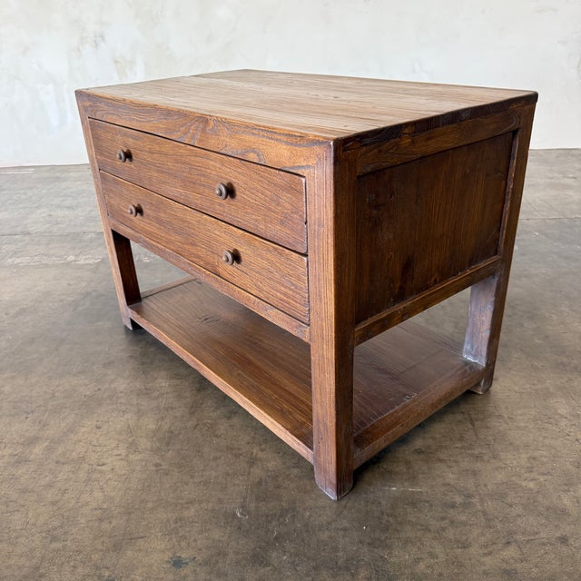 Nathalie Reclaimed Elm 2 Drawer Nightstand 36" - Chestnut For Sale - Image 4 of 9