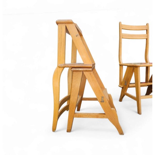 Library Ladder Chairs, 1950s, Set of 2 For Sale - Image 12 of 18