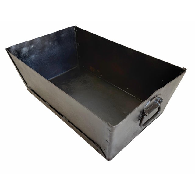 Mid 20th Century Hand-Forged Riveted Iron Trough Vessel in Blackened Steel Finish For Sale In West Palm - Image 6 of 12