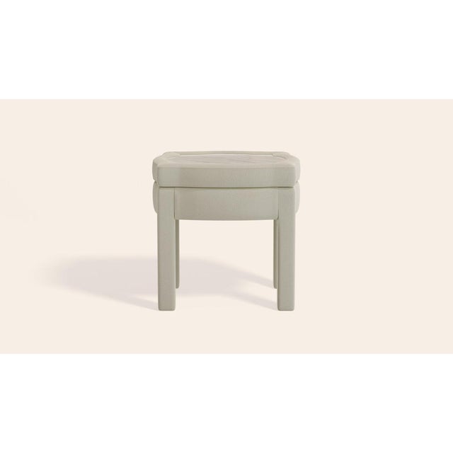 Nougat Boucle Piero Ottoman by Ceraudo For Sale - Image 6 of 8