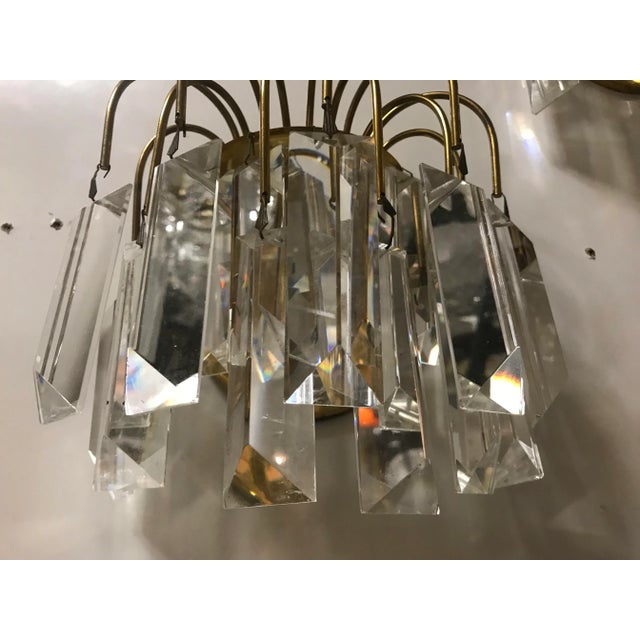 Mid-Century Modern Vintage Italian Crystal Prism Sconces, Set of 2 For Sale - Image 3 of 6