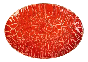 Vintage California Red Gold Enamel Dish by AnneMarie Davidson