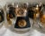 1960’s Vintage Roman Gold and Black Glass Tumblers / Rocks Glasses- Set of 8 For Sale - Image 4 of 8
