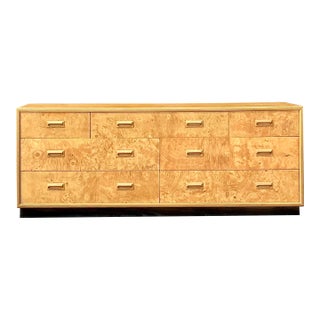 Vintage Boho Henredon Scene Two Burl Wood Dresser For Sale