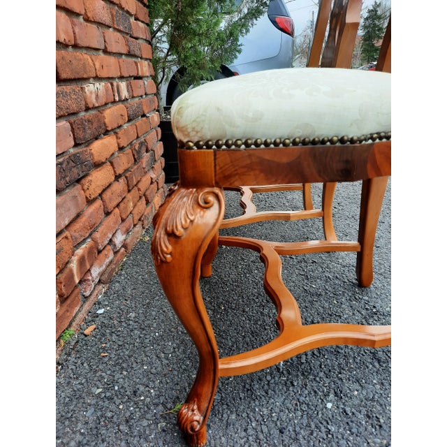 Wood 1970s Vintage Italian Marquetry Chairs - a Pair For Sale - Image 7 of 12