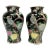 Mid Century Chinoiserie Birds With Peonies Hand Painted Porcelain Vases- a Pair For Sale