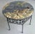 Ornate Grotto Shell Tiger Motif Round Marble Coffee Table With Iron Base For Sale - Image 4 of 7