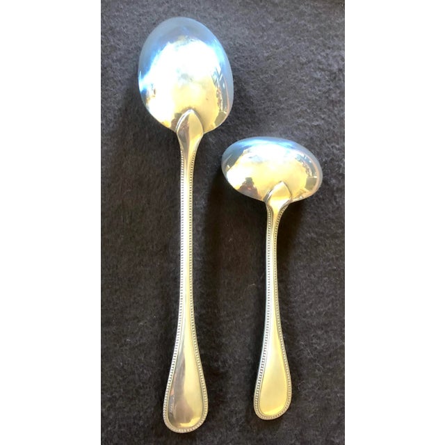 Contemporary Christofle Perles Serving Spoons, Pair For Sale - Image 3 of 8