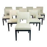 Set of 10 Christian Liaigre “Velin” Solid Oak Dining Chairs for Holly Hunt, Usa For Sale