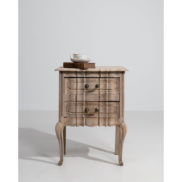 20th Century France Weathered Whitewash Cerused Oak Bedside Cabinet For Sale In Greensboro - Image 6 of 11
