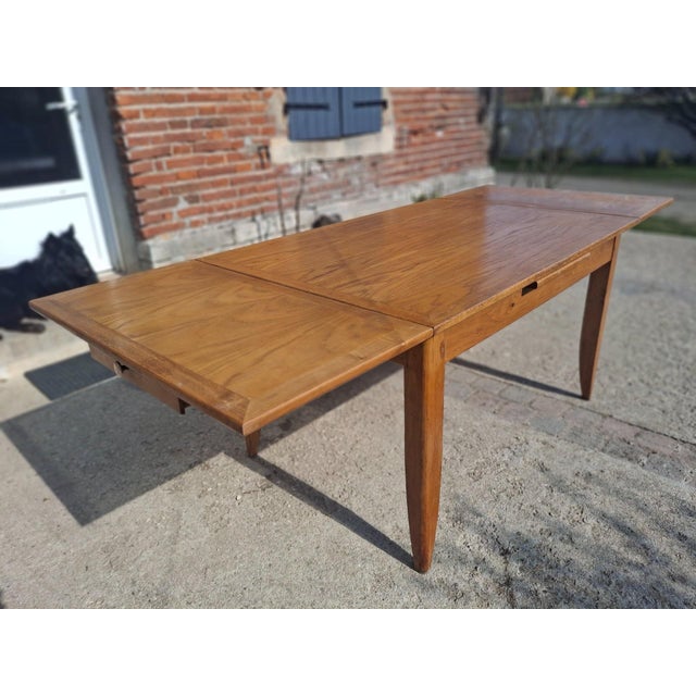 French Reconstruction Extendable Oak Table, 1950 For Sale - Image 13 of 17
