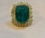 Green 27.89 Ct Natural Colombian Emerald Cabochon & 5.73 Ct Yellow Diamond Ring 18 Kt For Sale - Image 8 of 8