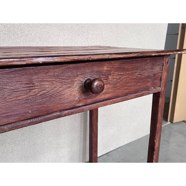 Spanish Country Pine "Mobila " Side Table With Drawer For Sale - Image 9 of 10