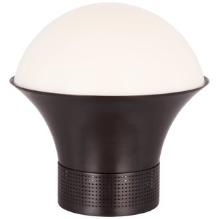 Kelly Wearstler by Visual Comfort Signature Precision Accent Table Lantern in Bronze with White Glass For Sale