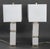 White Geometric Table Lamps, Pair For Sale - Image 4 of 9
