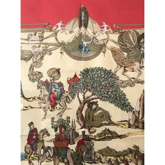 Hermès Hermes French Silk Scarf Framed Art For Sale - Image 4 of 7