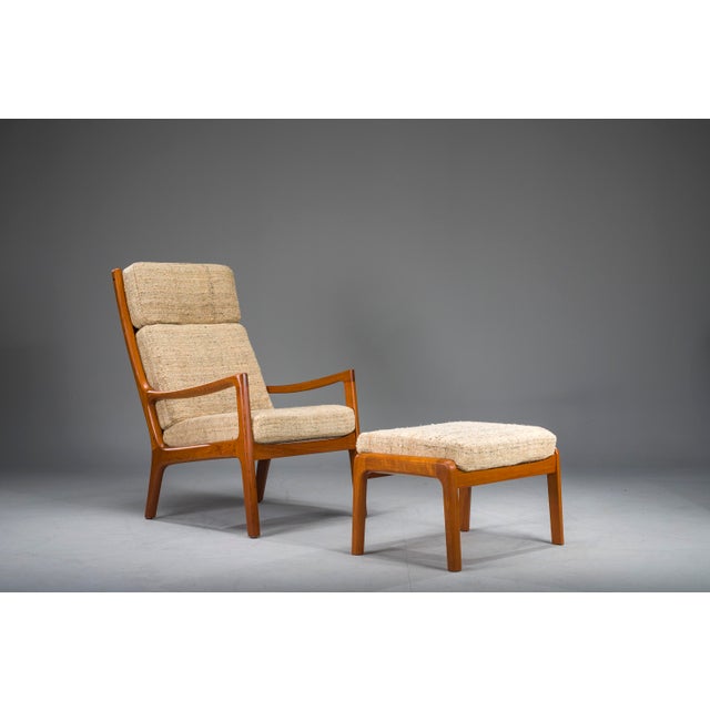 Set of Senator Highback Armchair & Ottoman in Teak by Ole Wanscher for Poul Jeppesen Collectors, Cado, 1960s For Sale - Image 11 of 16