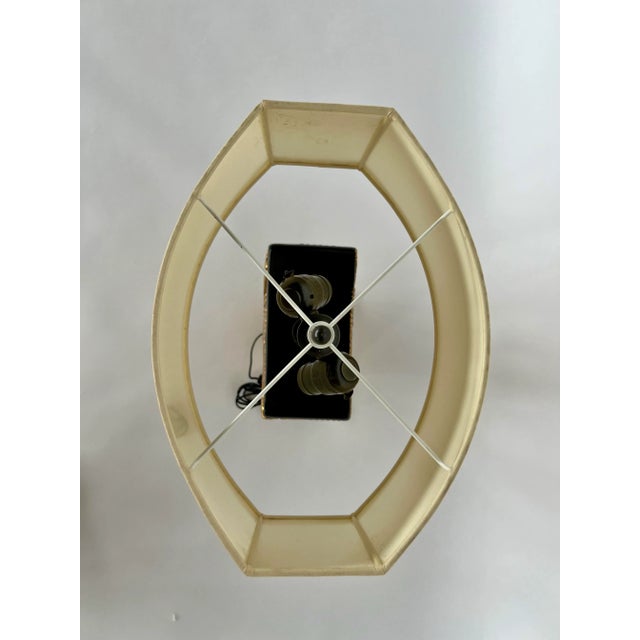 1980s Art Deco Table Lamp With Swan Patterning by Chapman, 1982 For Sale - Image 5 of 6